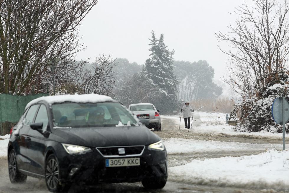 Segunda jornada con nieve por la presencia de Filomena en la provincia de Huesca