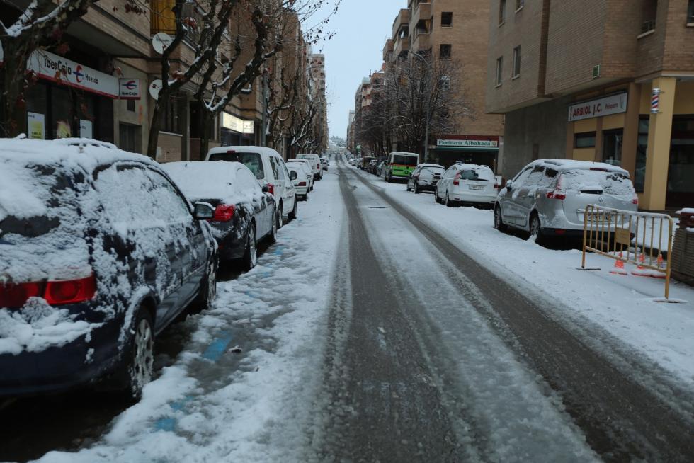 Segunda jornada con nieve por la presencia de Filomena en la provincia de Huesca