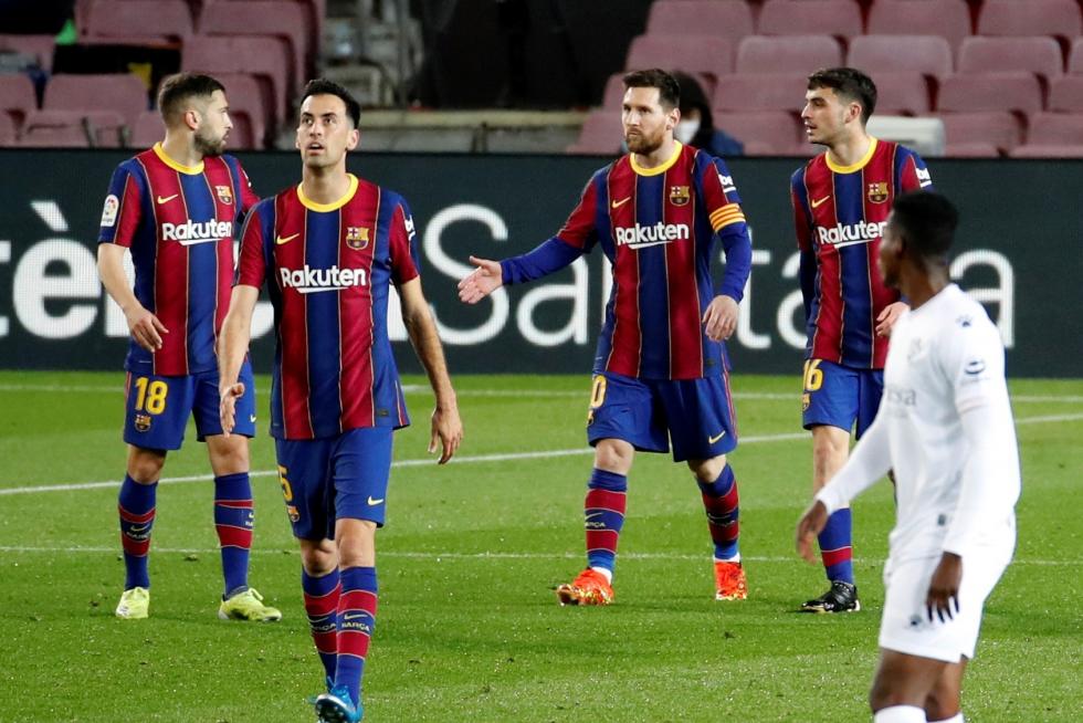 Partido Barcelona-Huesca disputado en el Nou Camp.
