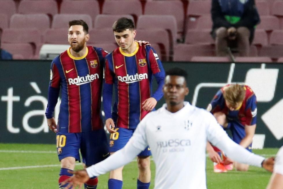 Partido Barcelona-Huesca disputado en el Nou Camp.
