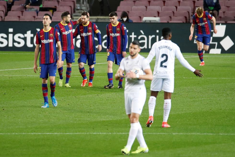 Partido Barcelona-Huesca disputado en el Nou Camp.