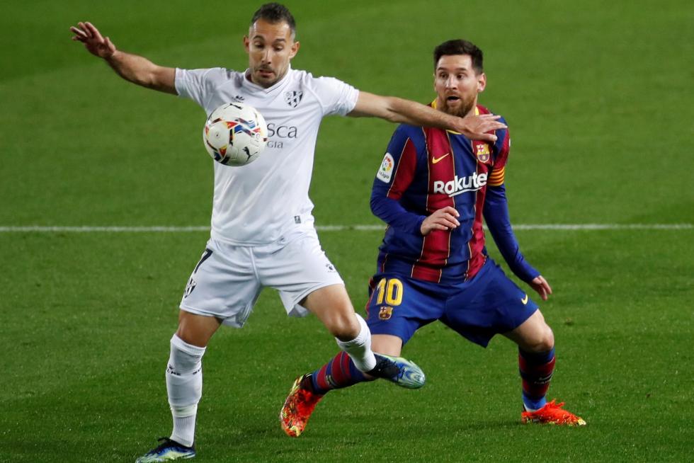 Partido Barcelona-Huesca disputado en el Nou Camp.