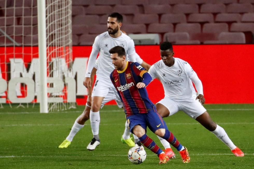 Partido Barcelona-Huesca disputado en el Nou Camp.