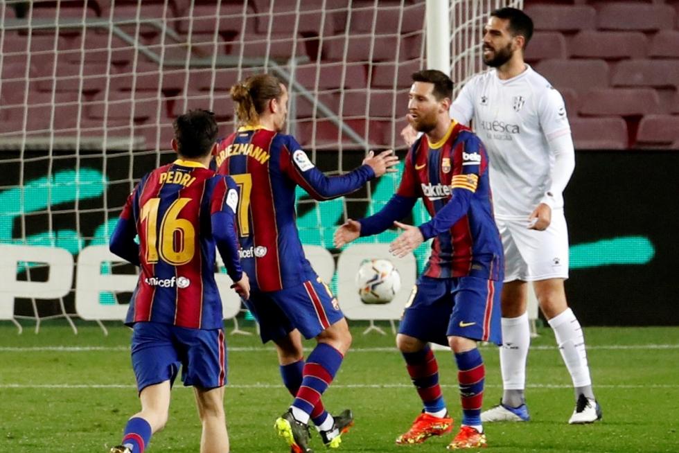 Partido Barcelona-Huesca disputado en el Nou Camp.
