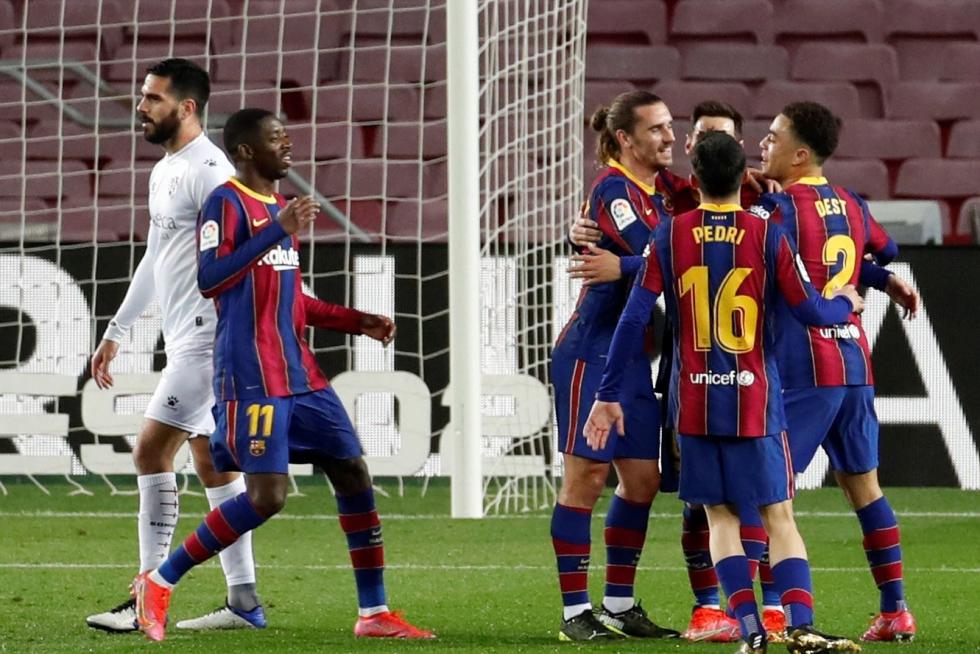 Partido Barcelona-Huesca disputado en el Nou Camp.