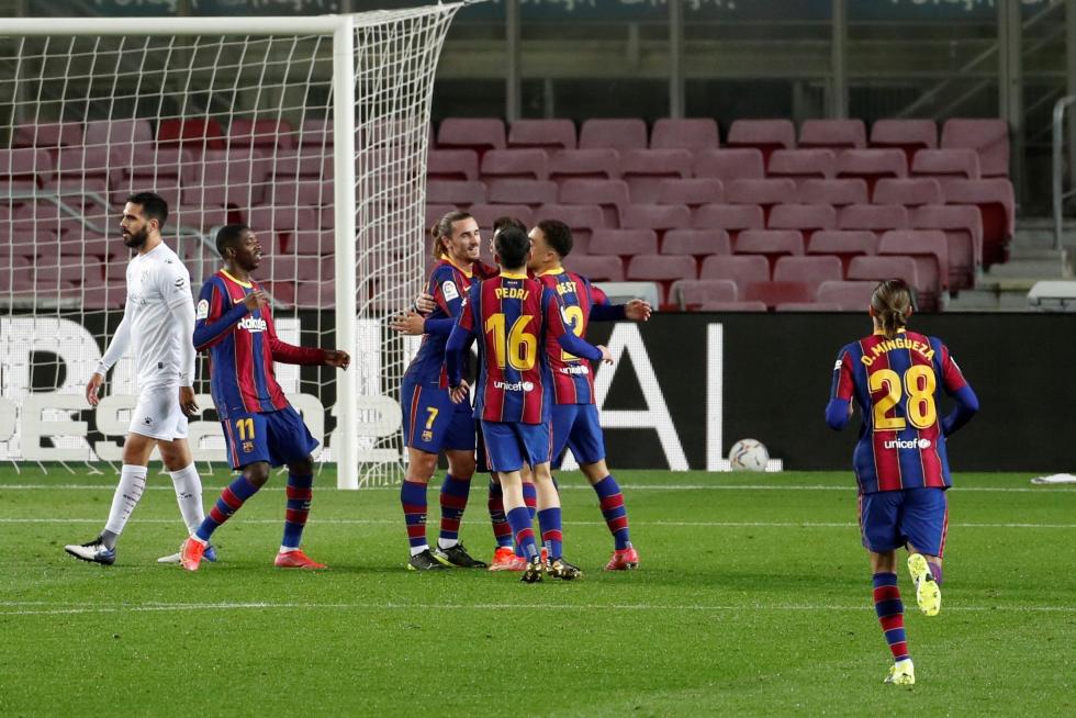 Partido Barcelona-Huesca disputado en el Nou Camp.