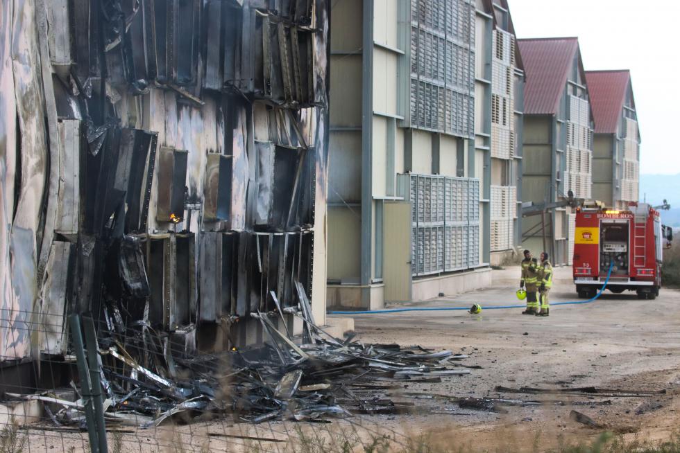 Incendio de una nave avícola en Grañén.