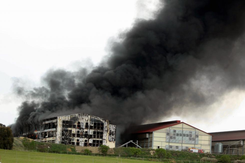 Incendio de una nave avícola en Grañén.