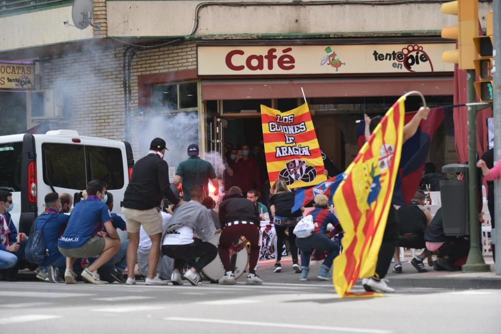La hinchada de los azulgranas toma las calles.