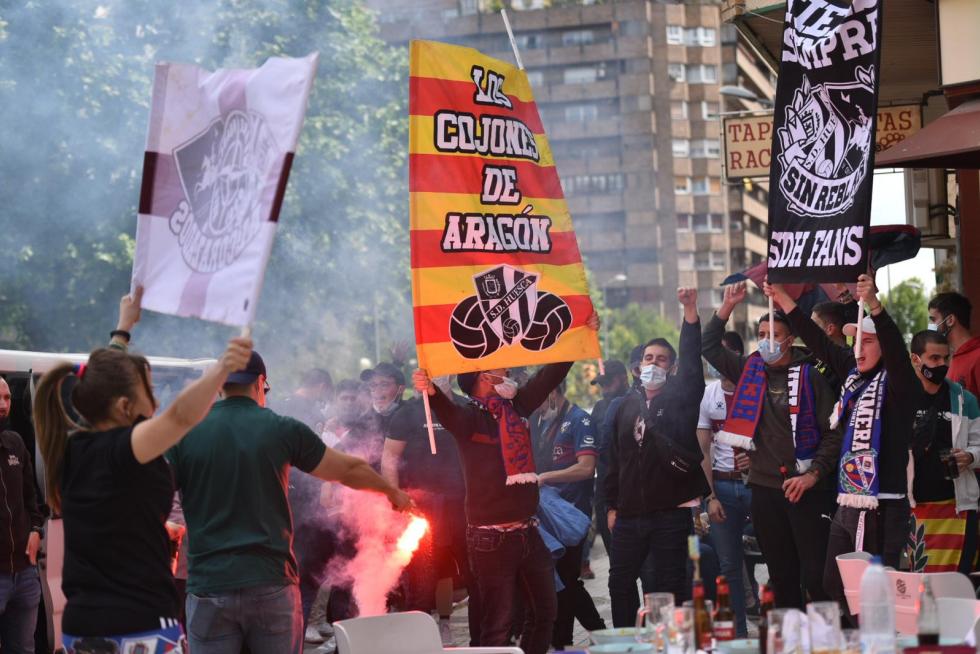 La hinchada de los azulgranas toma las calles.
