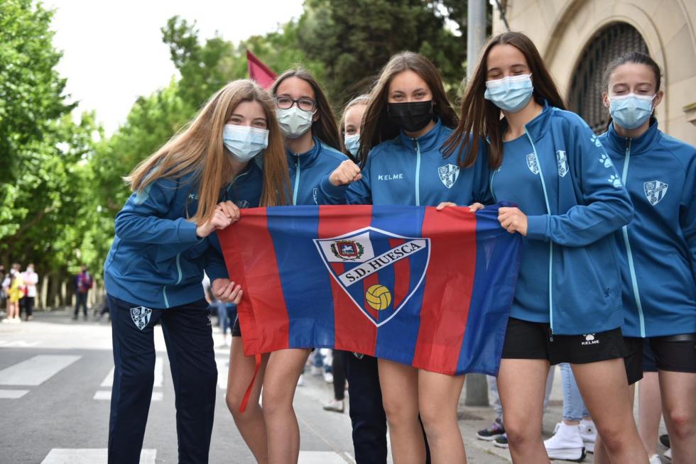 La hinchada de los azulgranas toma las calles.