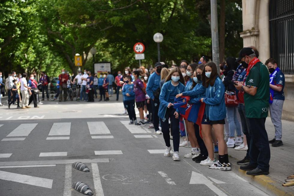 La hinchada de los azulgranas toma las calles.