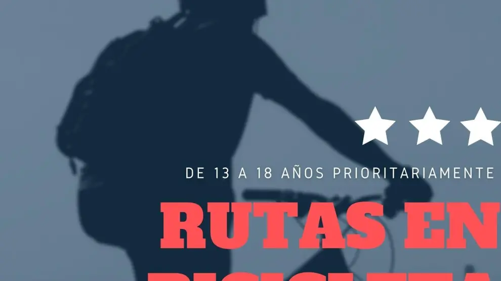 Cartel de las rutas ciclistas organizadas por el Ayuntamiento de Huesca.