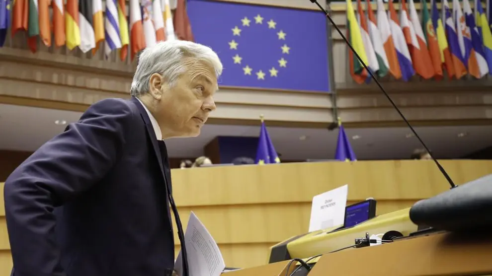 El comisario de Justicia de la Unión Europea, Didier Reynders, este jueves en un debate en la Cámara en Bruselas