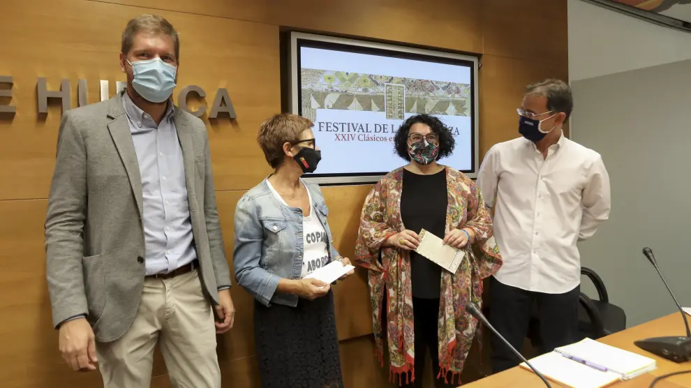 Marcel Iglesias, Maribel de Pablo, Gemma Betorz y Santiago Lleida en la presentación del 24 Festival Clásicos en la frontera