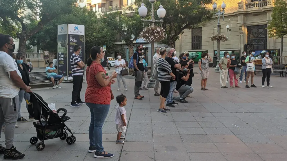 Imagen de la concentración de este jueves en la plaza de Navarra.