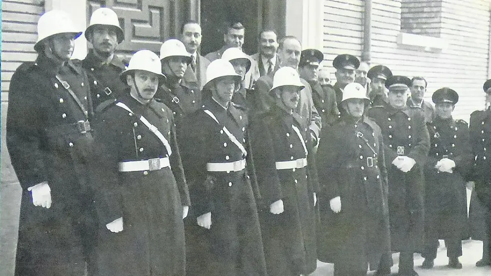 La plantilla de la policía local de Barbastro en 1955