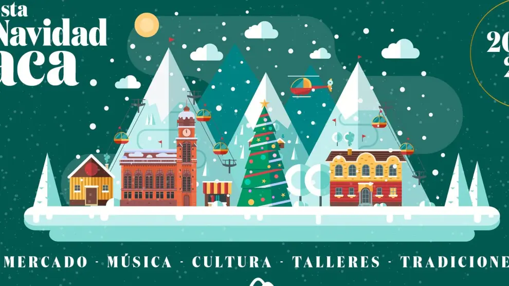 Cartel promocional de los actos navideños en Jaca