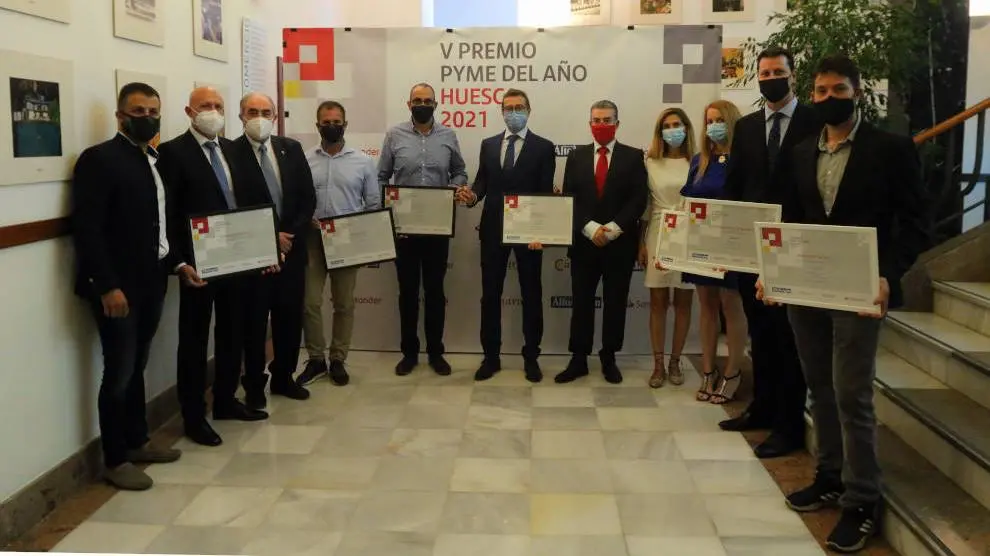 Galardonados con el Premio Pyme del Año 2021 de la provincia de Huesca.