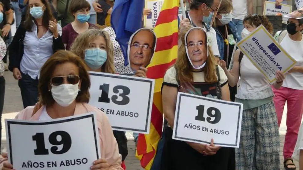 Manifestación de interinos en Zaragoza