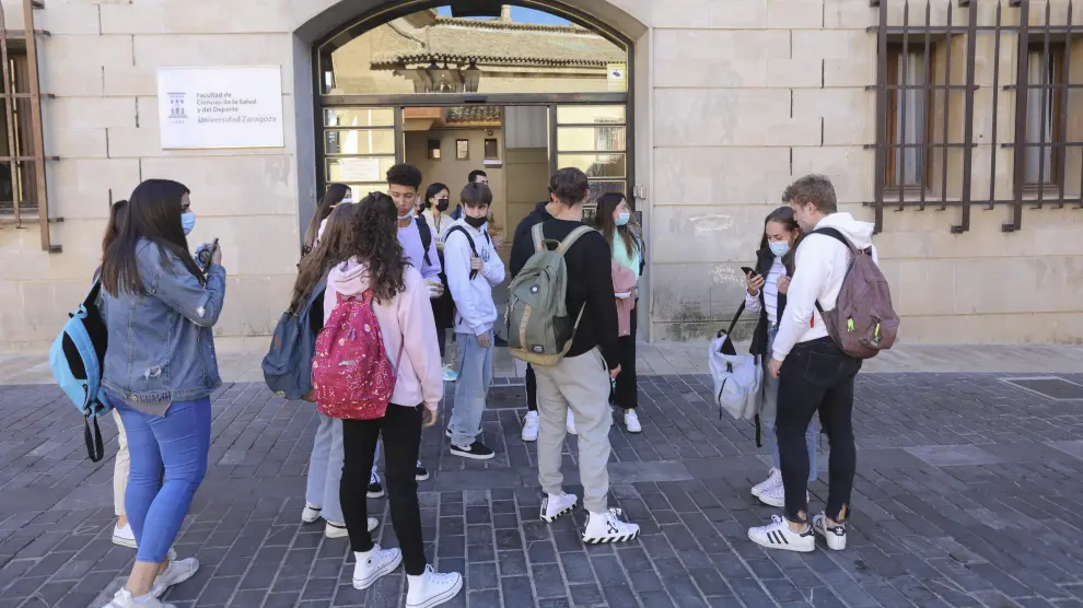 Alumnos del campus de Huesca de la Universidad de Zaragoza.