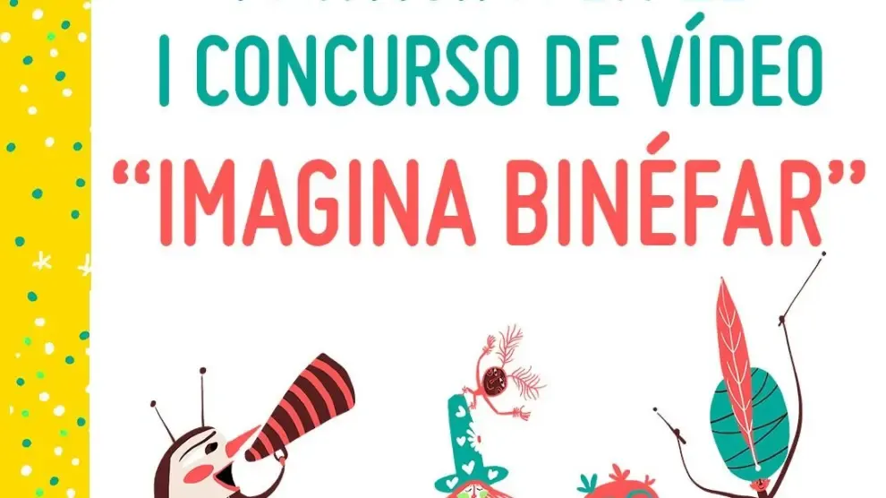 Cartel con el I Concurso de Vídeo "Imagina Binéfar".