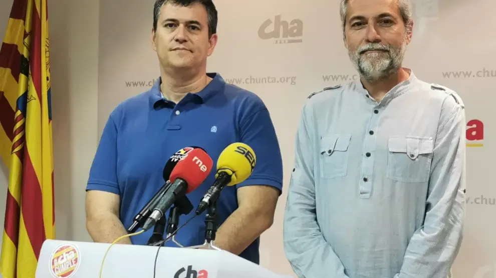 Joaquín Palacín y José Ramón Ceresuela, en su comparecencia el jueves en rueda de prensa.
