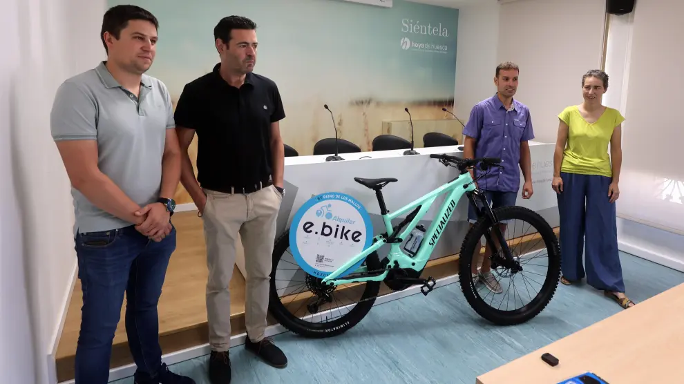 Antonio Biescas, Gabriel Laliena, Iván Castro y Lola Giménez, este viernes en rueda de prensa.