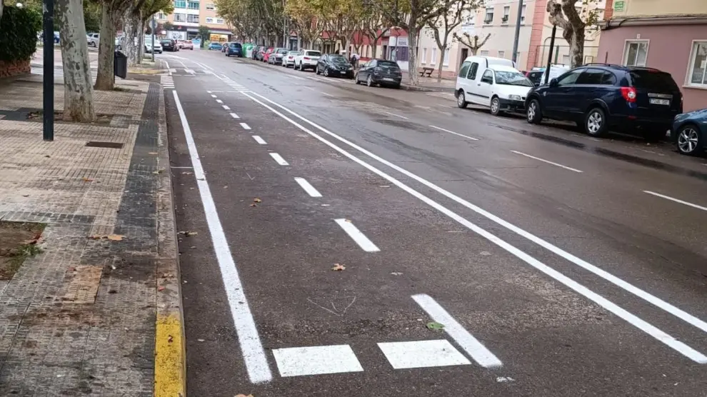 Nuevo carril bici en la ciudad de Huesca