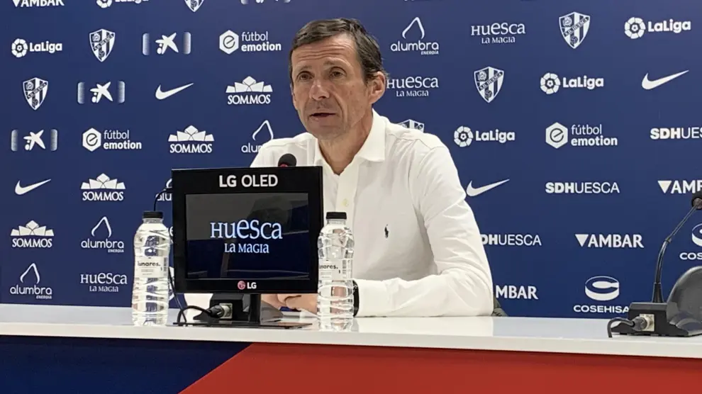 El Cuco Ziganda en la rueda de prensa previa al choque contra el Sporting de Gijón.