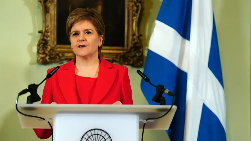 Nicola Sturgeon este miércoles durante su comparecencia para anunciar su dimisión como ministra principal de Escocia.