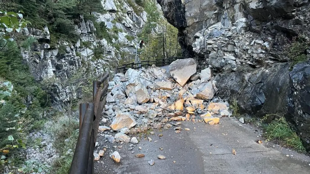 Imagen del desprendimiento de roca.