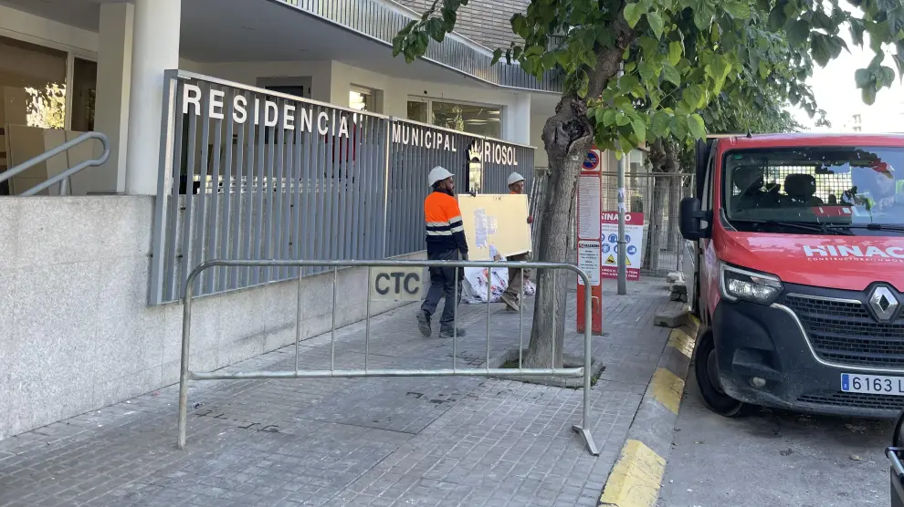 Obras en la residencia Riosol de Monzón.