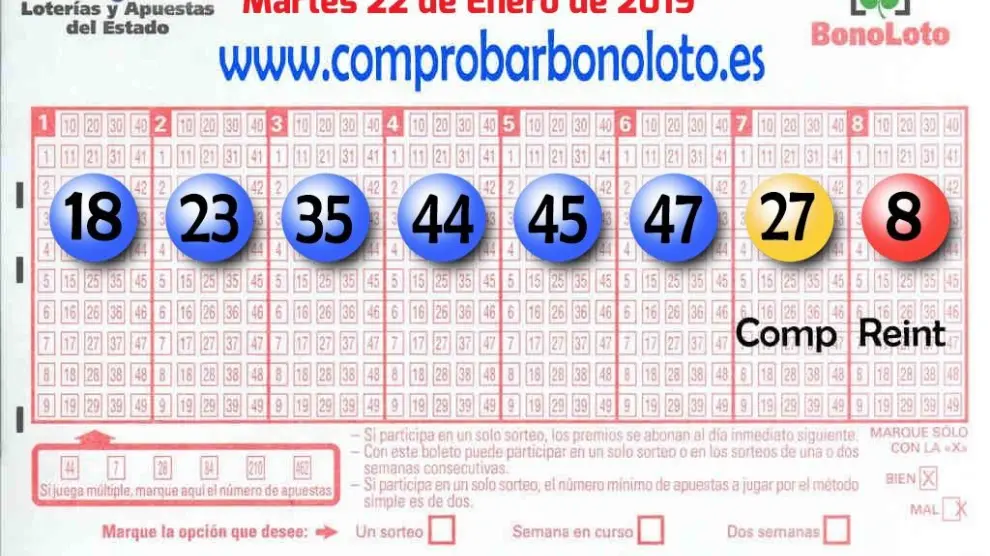 La Bonoloto deja un premio de 56.860 euros en Gurrea de Gállego