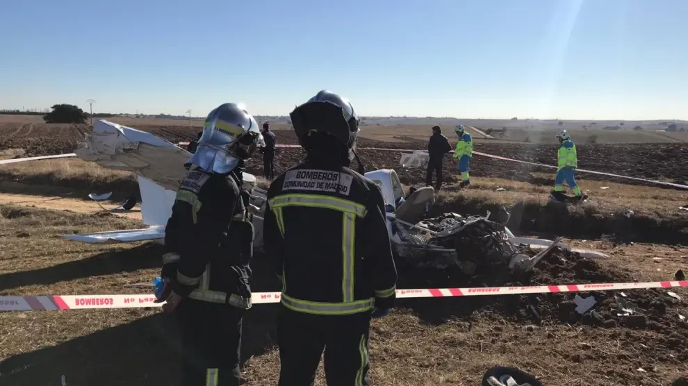 Dos muertos al caer una avioneta en Quijorna, Madrid