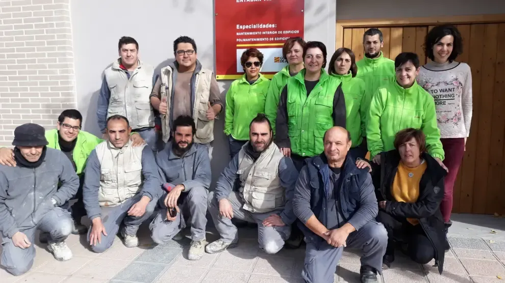 La Comarca del Somontano forma a 16 alumnos en albañilería y limpieza de edificios