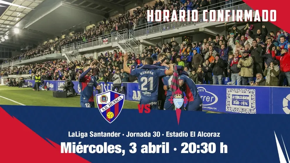 El Huesca-Celta se juega el miércoles 3 de abril y el Levante-Huesca el domingo día 7