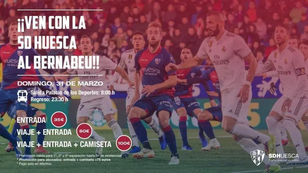 El Huesca organiza viaje al Bernabéu para ver el partido ante el Real Madrid