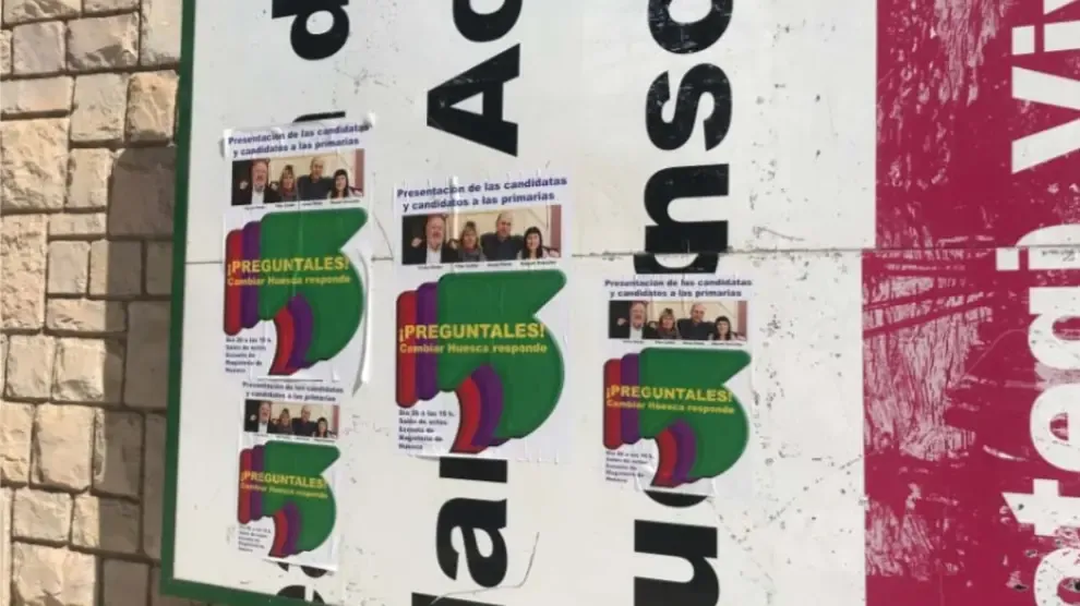 Ciudadanos denuncia a Cambiar Huesca ante la Junta Electoral por colocar carteles electorales