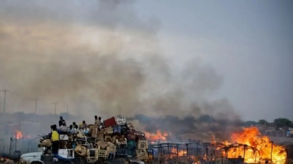 Al menos 48 fallecidos en un incendio que afectó a chozas en Sudán del Sur