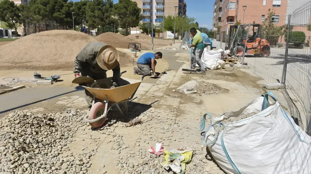 La remodelación del parque San Martín de Huesca ya están tomando forma