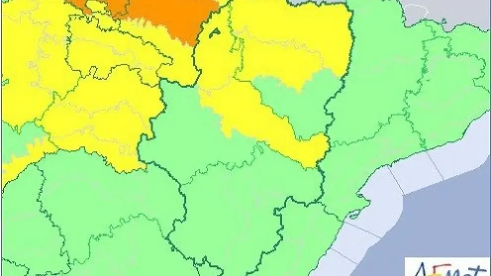 Aviso amarillo por tormentas en el Pirineo y en el centro de la provincia de Huesca