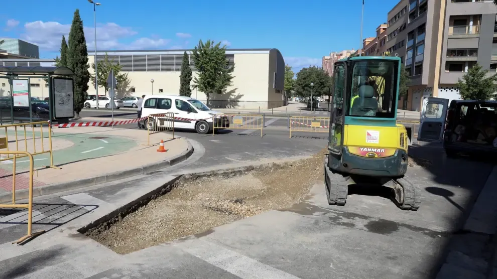 Obras para eliminar socavones en Huesca