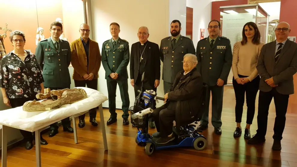 El Museo Diocesano de Barbastro-Monzón recupera una talla de Santa Ana gracias a la Guardia Civil
