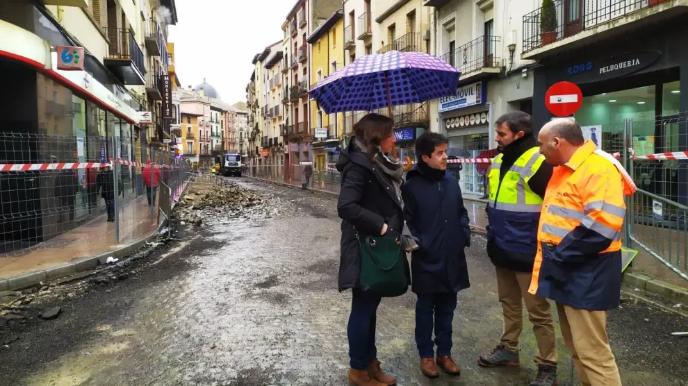 Las obras de reurbanización del Coso Bajo de Huesca avanzan a buen ritmo