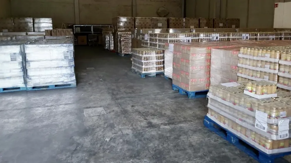Se distribuyen en Aragón 711 toneladas de alimentos para las personas más desfavorecidas