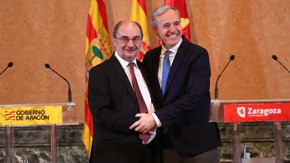 Lambán y Azcón pactan elevar la financiación para Zaragoza