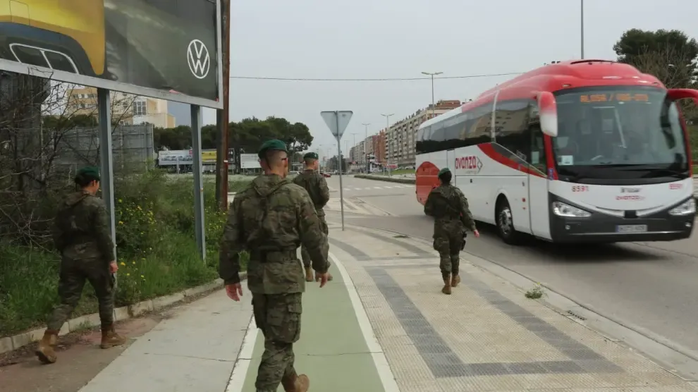 Militares del Regimiento Galicia 64 inician labores de reconocimiento en Huesca por el coronavirus