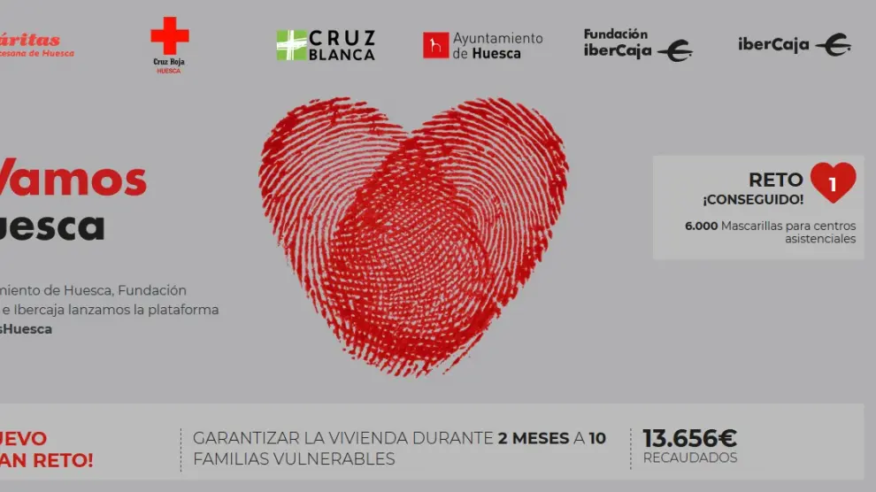 "Vamos Huesca" cubre en tres días su primer reto y lanza uno nuevo para ayudar a 10 familias oscenses