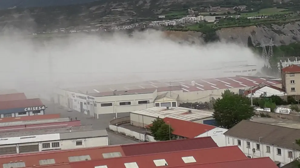 La Guardia Civil investiga el incendio en Orache Desinfection en Sabiñánigo